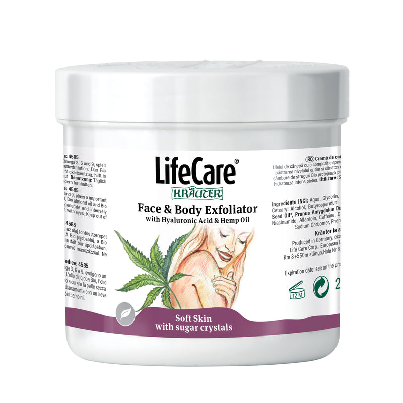 Exfoliant, cu acid hialuronic și ulei de cânepă